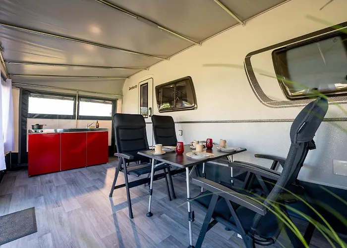 Kleines Mobilheim Mit Toller Ausstattung Und Vorzelt Im Heide Camping Bruggen (Viersen)